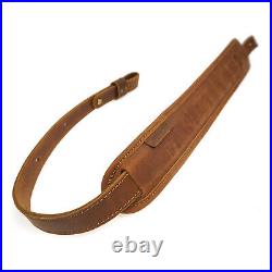 Buffalo Leather Padded Rifle Gun Sling, Hand Stitched Comfortable Shoulder Pad
