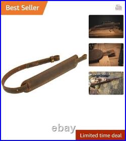 Buffalo Leather Padded Rifle Gun Sling Handmade in the USA Brown Stitched