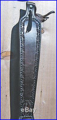 Custom Hand Made Leather Rifle Sling, Hunting, Padded, Thumb Hole, Tooled