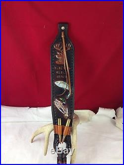 Custom Hand Made Leather Rifle Sling, Hunting, Padded, Thumb Hole, Tooled