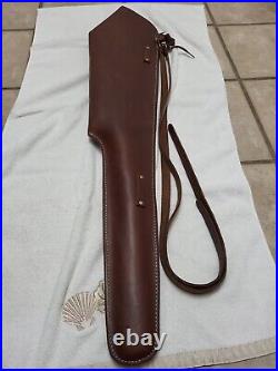 Cabela's 15033 Hard Leather Scoped Rifle Gun Saddle Scabbard Sling 39.5 OAL