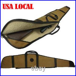 Canvas and Leather Rifle Soft Cases Gun Scoped Sling Bag Safe Carry Storage