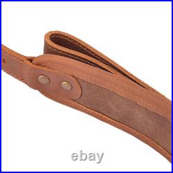 Classic Cowhide Leather Rifle Sling Soft Gun Strap Padded USA Quick Delivery