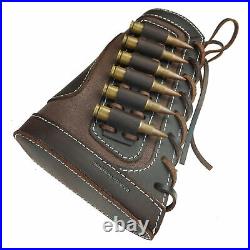 Classic Leather Canvas Rifle Buttstock +Gun Shoulder Sling For. 30-06.45-70 Set