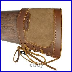 Classic Leather Rifle Sling Gun Strap+Shooting Rifle Buttstock. 308 Ammo Holder