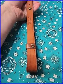 Cobra Bianchi Cobra #70 White Stitched Tooled Sheep Backed Leather Rifle Sling