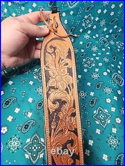 Cobra Bianchi Cobra Grande #74 Stitched Tooled Sheep Backed Leather Rifle Sling