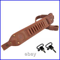 Combo of Durable Leather Rifle Ammo Holder Buttstock with Gun Sling. 30-30.308
