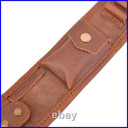 Combo of Durable Leather Rifle Ammo Holder Buttstock with Gun Sling. 30-30.308