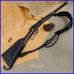 Combo of Leather Canvas Rifle Buttstock Cover, Gun Strap Sling. 22LR. 30/06 12GA