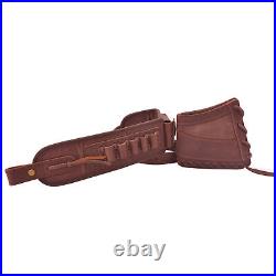 Combo of Leather Rifle Buttstock Recoil Pad with Gun Sling Strap. 308.357.22mag