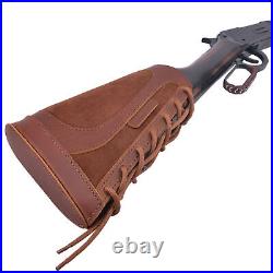 Combo of Leather Rifle/ Shotgun Cheek Rest with Ammo Sling for. 308.30-06 12GA