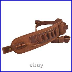 Combo of Leather Rifle/ Shotgun Cheek Rest with Ammo Sling for. 308.30-06 12GA