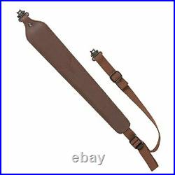 Comfortable Heavy Duty Padded Leather Rifle Sling with Swivels 300lb Capacity