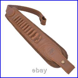 Cow Hide Leather Rifle Strap Gun Shell Holder Sling For. 30-30.357 12GA. 22lr