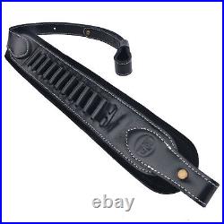 Cow Hide Leather Rifle Strap Gun Shell Holder Sling For. 30-30.357 12GA. 22lr