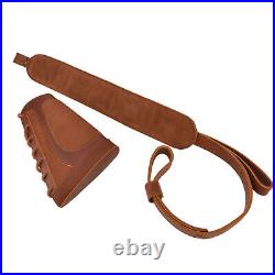 Cow Leather Rifle Buttstock Cheek Rest + Soft Padded Sling for. 22.30/30 12GA. 308