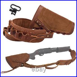 Cowhide Leather Suede No Drill Shotgun Soft Cheek Rest with Sling for 12/16/20GA