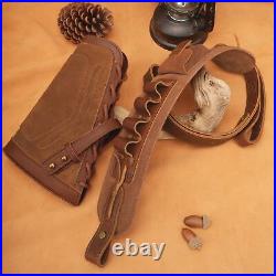 Cowhide Leather Suede No Drill Shotgun Soft Cheek Rest with Sling for 12/16/20GA