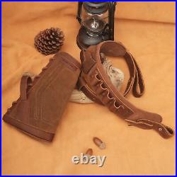 Cowhide Leather Suede No Drill Shotgun Soft Cheek Rest with Sling for 12/16/20GA