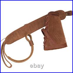 Cowhide Leather Suede No Drill Shotgun Soft Cheek Rest with Sling for 12/16/20GA