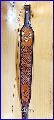 Custom Deer leather hand made rifle/shotgun sling, padded, made in the U. S. A