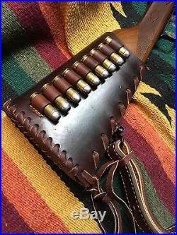 Custom leather Bandoleer style ammo sling Made in the good ole USA