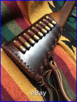 Custom leather Bandoleer style ammo sling Made in the good ole USA