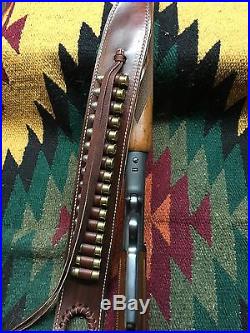 Custom leather Bandoleer style ammo sling Made in the good ole USA