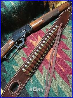 Custom leather Bandoleer style ammo sling Made int he good ole USA