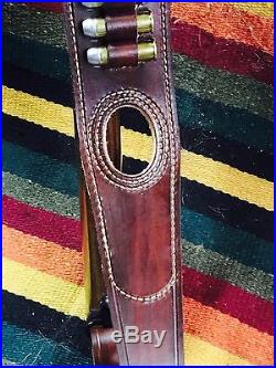 Custom leather Bandoleer style ammo sling Made int he good ole USA