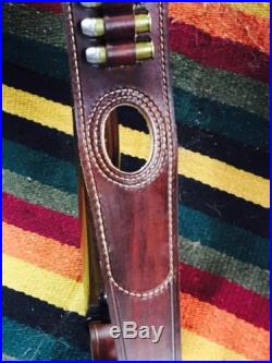 Custom leather Bandoleer style ammo sling Made int he good ole USA