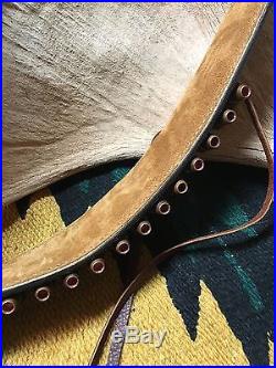 Custom leather Hand Carved Rifle Sling For 45-70 Caliber Rifle! Made In The USA