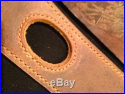 Custom leather padded rifle sling with thumbhole fully adjustable