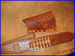 Custom leather sling and stock wrap for a Marlin model 1895 45-70 hand tooled