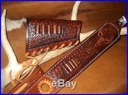 Custom leather sling and stock wrap for a Marlin model 336 30-30 Made in the USA