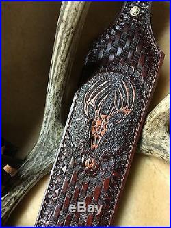 Custom leather sling and stock wrap for a Marlin model 336 30-30 hand tooled