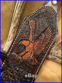 Custom leather sling and stock wrap for a Marlin model 336 30-30 hand tooled