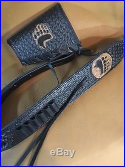 Custom leather sling stock wrap Made in the USA Henry H010 45-70