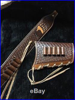 Custom leather sling stock wrap Made in the USA Henry model H010B 45-70