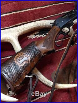 Custom leather sling stock wrap Made in the USA Marlin 1895 45-70