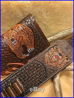 Custom leather sling stock wrap Made in the USA Marlin 1895 45-70