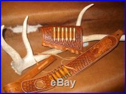 Custom leather sling stock wrap Made in the USA Marlin 1895 45-70