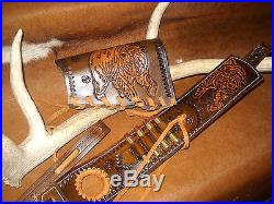 Custom leather sling stock wrap Made in the USA Marlin 1895 45-70