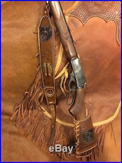 Custom leather sling stock wrap Made in the USA Marlin 1895 45-70