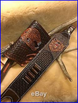 Custom leather sling stock wrap Made in the USA Marlin 1895 45-70