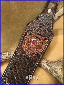 Custom leather sling stock wrap Made in the USA Marlin 1895 45-70