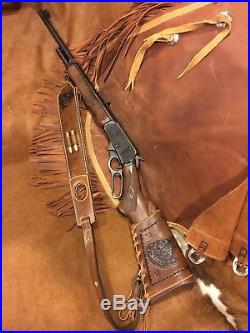 Custom leather sling stock wrap Made in the USA Marlin 1895 45-70