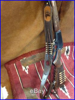 Custom leather sling stock wrap Made in the USA Marlin 1895 45-70