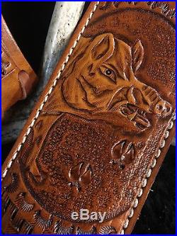 Custom leather sling stock wrap Made in the USA Marlin 1895 45-70